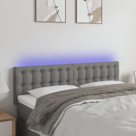 Dark gray fabric headboard with LED 144x5x78/88 cm by vidaXL, Headboards and footboards - Ref: Foro24-3122045, Price: 66,76 €...