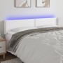 Cabecero con LED cuero sintético blanco 183x16x78/88 cm de vidaXL, Cabeceros y pies de cama - Ref: Foro24-3123199, Precio: 74...