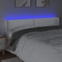 Cabecero con LED cuero sintético blanco 183x16x78/88 cm de vidaXL, Cabeceros y pies de cama - Ref: Foro24-3123199, Precio: 74...