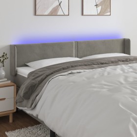 Cabecero con LED de terciopelo gris claro 163x16x78/88 cm de vidaXL, Cabeceros y pies de cama - Ref: Foro24-3123150, Precio: ...