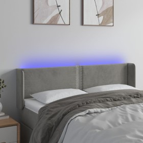 Cabecero con LED de terciopelo gris claro 147x16x78/88 cm de vidaXL, Cabeceros y pies de cama - Ref: Foro24-3123144, Precio: ...