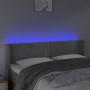 Cabecero con LED de terciopelo gris claro 147x16x78/88 cm de vidaXL, Cabeceros y pies de cama - Ref: Foro24-3123144, Precio: ...