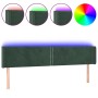 Dark green velvet headboard with LED 203x16x78/88 cm by vidaXL, Headboards and footboards - Ref: Foro24-3123165, Price: 73,80...