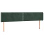 Dark green velvet headboard with LED 203x16x78/88 cm by vidaXL, Headboards and footboards - Ref: Foro24-3123165, Price: 73,80...