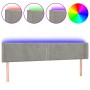 Light gray velvet headboard with LED 183x16x78/88 cm by vidaXL, Headboards and footboards - Ref: Foro24-3123156, Price: 83,70...