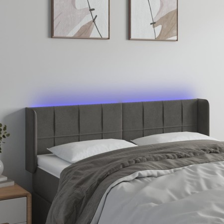 Cabecero con LED de terciopelo gris oscuro 147x16x78/88 cm de vidaXL, Cabeceros y pies de cama - Ref: Foro24-3123285, Precio:...