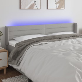 Light gray fabric headboard with LED 203x16x78/88 cm by vidaXL, Headboards and footboards - Ref: Foro24-3123398, Price: 86,73...