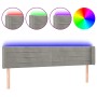 Light gray velvet headboard with LED 163x16x78/88 cm by vidaXL, Headboards and footboards - Ref: Foro24-3123430, Price: 77,92...