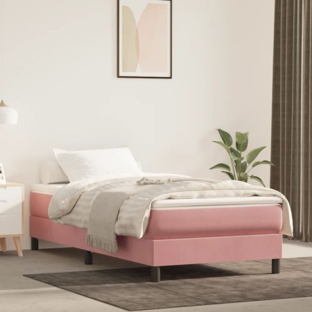 Estructura de cama de terciopelo rosa 90x190 cm de vidaXL, Camas y somieres - Ref: Foro24-3120747, Precio: 86,88 €, Descuento: %