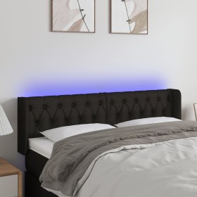 Black fabric headboard with LED 147x16x78/88 cm by vidaXL, Headboards and footboards - Ref: Foro24-3123572, Price: 88,99 €, D...