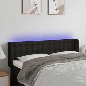 Black fabric headboard with LED 147x16x78/88 cm by vidaXL, Headboards and footboards - Ref: Foro24-3123670, Price: 72,99 €, D...