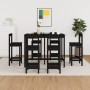 7-piece bar set solid black pine wood by vidaXL, Furniture sets for kitchens and dining rooms - Ref: Foro24-3124716, Price: 4...