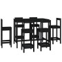 7-piece bar set solid black pine wood by vidaXL, Furniture sets for kitchens and dining rooms - Ref: Foro24-3124716, Price: 4...