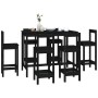 7-piece bar set solid black pine wood by vidaXL, Furniture sets for kitchens and dining rooms - Ref: Foro24-3124716, Price: 4...