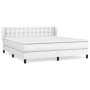 Cama box spring con colchón cuero sintético blanco 160x200 cm de vidaXL, Camas y somieres - Ref: Foro24-3127320, Precio: 470,...