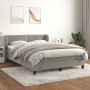 Box spring bed with light gray velvet mattress 140x190 cm by vidaXL, Beds and slatted bases - Ref: Foro24-3127427, Price: 448...