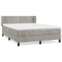 Box spring bed with light gray velvet mattress 140x190 cm by vidaXL, Beds and slatted bases - Ref: Foro24-3127427, Price: 448...