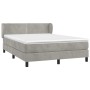 Box spring bed with light gray velvet mattress 140x190 cm by vidaXL, Beds and slatted bases - Ref: Foro24-3127427, Price: 448...