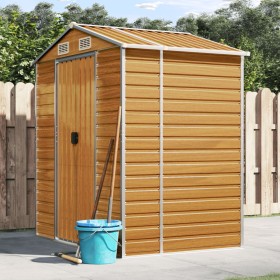 Garden shed made of light brown galvanized steel, measuring 191x130x198 cm. by vidaXL, Sheds - Ref: Foro24-3188275, Price: 34...