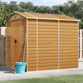 Light brown galvanized steel garden shed 191x215x198 cm by vidaXL, Sheds - Ref: Foro24-3188276, Price: 442,21 €, Discount: %