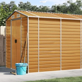 Light brown galvanized steel garden shed 191x725x198 cm by vidaXL, Sheds - Ref: Foro24-3188282, Price: 1,00 €, Discount: %