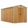 Caseta de jardín acero galvanizado marrón claro 191x385x198 cm de vidaXL, Cobertizos - Ref: Foro24-3188278, Precio: 693,83 €,...