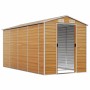 Garden shed light brown galvanized steel 191x385x198 cm by vidaXL, Sheds - Ref: Foro24-3188278, Price: 693,83 €, Discount: %