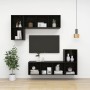 Mueble TV pared contrachapada negro brillo 37x37x142,5 cm de vidaXL, Muebles TV - Ref: Foro24-805496, Precio: 64,88 €, Descue...