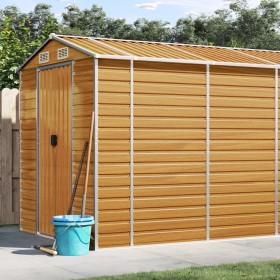 Garden shed light brown galvanized steel 191x470x198 cm by vidaXL, Sheds - Ref: Foro24-3188279, Price: 841,99 €, Discount: %