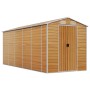 Caseta de jardín acero galvanizado marrón claro 191x470x198 cm de vidaXL, Cobertizos - Ref: Foro24-3188279, Precio: 880,94 €,...