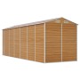 Caseta de jardín acero galvanizado marrón claro 191x555x198 cm de vidaXL, Cobertizos - Ref: Foro24-3188280, Precio: 984,38 €,...