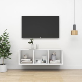 Wall-mounted TV stand made of white plywood, 37x37x107cm by vidaXL, TV Furniture - Ref: Foro24-805480, Price: 47,69 €, Discou...