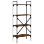 Bookcase with 4 shelves smoked oak wood 56x31.5x138.5 cm by vidaXL, Bookcases and shelves - Ref: Foro24-833340, Price: 51,62 ...