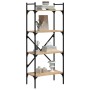 Bookcase with 4 shelves Sonoma oak wood 56x31.5x138.5 cm by vidaXL, Bookcases and shelves - Ref: Foro24-833339, Price: 50,49 ...