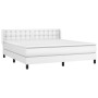 Cama box spring con colchón cuero sintético blanco 160x200 cm de vidaXL, Camas y somieres - Ref: Foro24-3130788, Precio: 485,...