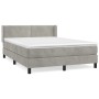 Cama box spring con colchón terciopelo gris claro 140x190 cm de vidaXL, Camas y somieres - Ref: Foro24-3130895, Precio: 445,9...