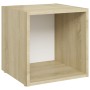 TV stand made of white and Sonoma oak plywood, measuring 37x35x37cm. by vidaXL, TV Furniture - Ref: Foro24-805513, Price: 26,...