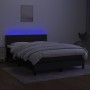 Box spring bed mattress and LED lights black fabric 140x200 cm by vidaXL, Beds and slatted bases - Ref: Foro24-3133079, Price...