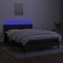 Boxspringbettmatratze und LED-Leuchten aus schwarzem Stoff 140x200 cm von vidaXL, Betten und Lattenroste - Ref: Foro24-313339...