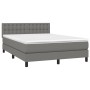 Box spring bed mattress and LED lights dark gray fabric 140x200 cm by vidaXL, Beds and slatted bases - Ref: Foro24-3133478, P...