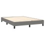 Boxspringbettmatratze und LED-Leuchten dunkelgrauer Stoff 140x200 cm von vidaXL, Betten und Lattenroste - Ref: Foro24-3133478...