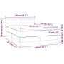 Boxspringbettmatratze und LED-Leuchten dunkelgrauer Stoff 140x200 cm von vidaXL, Betten und Lattenroste - Ref: Foro24-3133478...