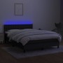 Box spring bed mattress and LED lights black fabric 140x200 cm by vidaXL, Beds and slatted bases - Ref: Foro24-3133479, Price...