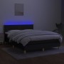 Box spring bed mattress and LED lights black fabric 140x200 cm by vidaXL, Beds and slatted bases - Ref: Foro24-3133639, Price...