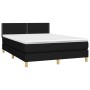 Box spring bed mattress and LED lights black fabric 140x200 cm by vidaXL, Beds and slatted bases - Ref: Foro24-3133639, Price...