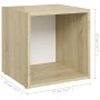 TV stand made of white and Sonoma oak plywood, measuring 37x35x37cm. by vidaXL, TV Furniture - Ref: Foro24-805513, Price: 26,...