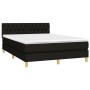 Box spring bed mattress and LED lights black fabric 140x190 cm by vidaXL, Beds and slatted bases - Ref: Foro24-3133951, Price...