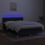 Box spring bed mattress and LED lights black fabric 140x190 cm by vidaXL, Beds and slatted bases - Ref: Foro24-3133951, Price...