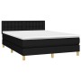 Box spring bed mattress and LED lights black fabric 140x200 cm by vidaXL, Beds and slatted bases - Ref: Foro24-3134039, Price...