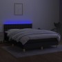 Box spring bed mattress and LED lights black fabric 140x200 cm by vidaXL, Beds and slatted bases - Ref: Foro24-3134039, Price...